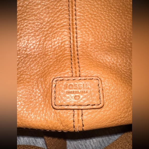 Fossil Leather Patch Convertible Hobo Winter Green & White Stripped Crossbody - Picture 3 of 7